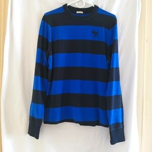 Abercrombie&Fitch Striped Logo Sweat Shirt L Muscle Fit